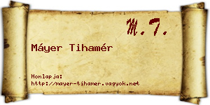 Máyer Tihamér névjegykártya